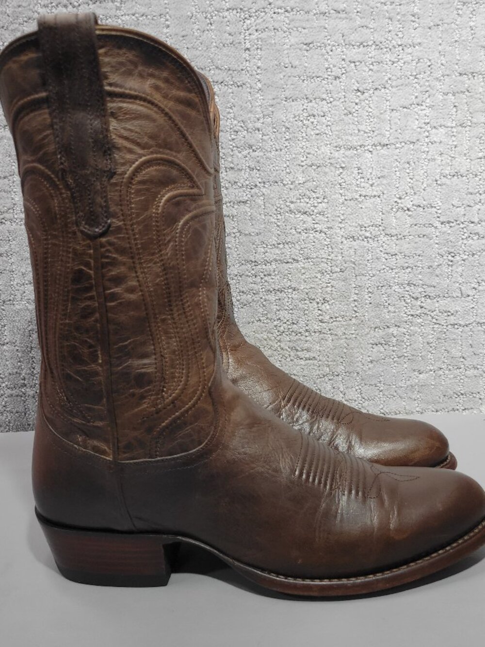 Tecovas The Cartwright Men's US Size 10D Cafe Goat Pull on Cowboy Boots - Picture 3 of 14